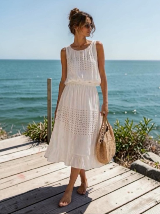 Jennifer & Grace Dresses & Skirts - NWT Jennifer & Grace butter yellow eyelet embroidered skirt tank set